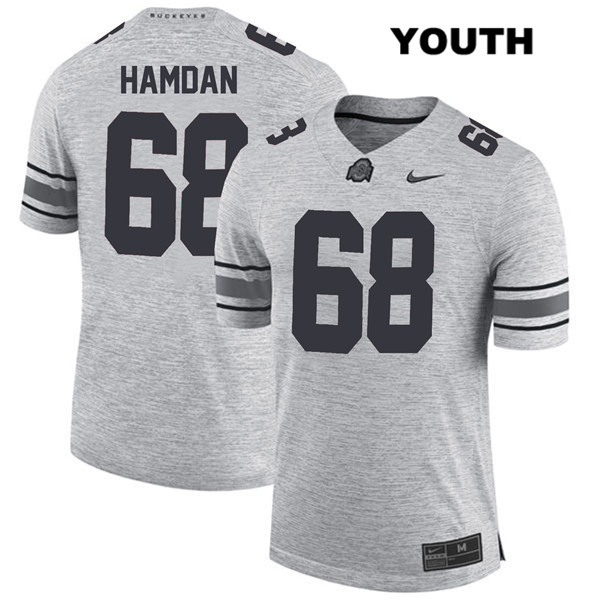 Ohio State Buckeyes Youth Zaid Hamdan #68 Gray Authentic Nike College NCAA Stitched Football Jersey NO19F56JR